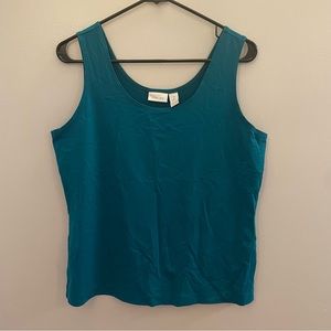 Chicos Teal Stretch Tank Top 2 Large